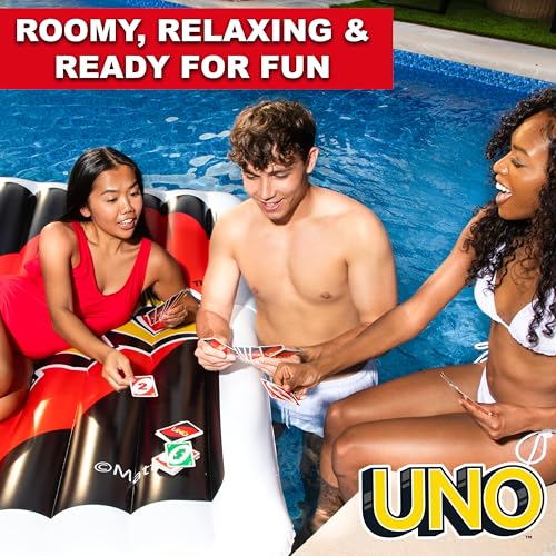 Sunny Days Uno Pool Float durable vinyl keeps you afloat during long summer sessions