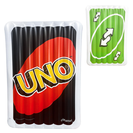 Sunny Days Uno Pool Float with Reverse Card as a bold pool party centerpiece