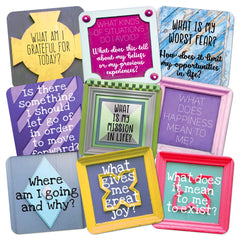Sunny Present Empowering Questions Card spread shows prompts for daily reflection and journaling.