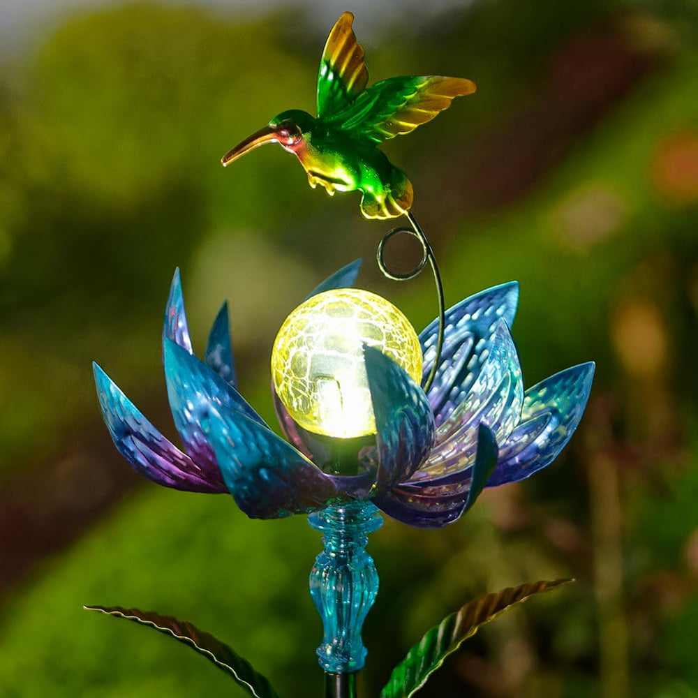 Sunnylight garden windmill blue petal detail adds motion to outdoor spaces