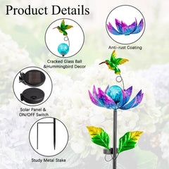 Sunnylight hummingbird accent adds garden charm to the spinner.