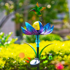 Sunnylight patio garden ornament blue wind spinner for yard or porch