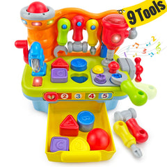 SunnyPal 9-in-1 workbench tools for fine motor skill practice and pretend play.