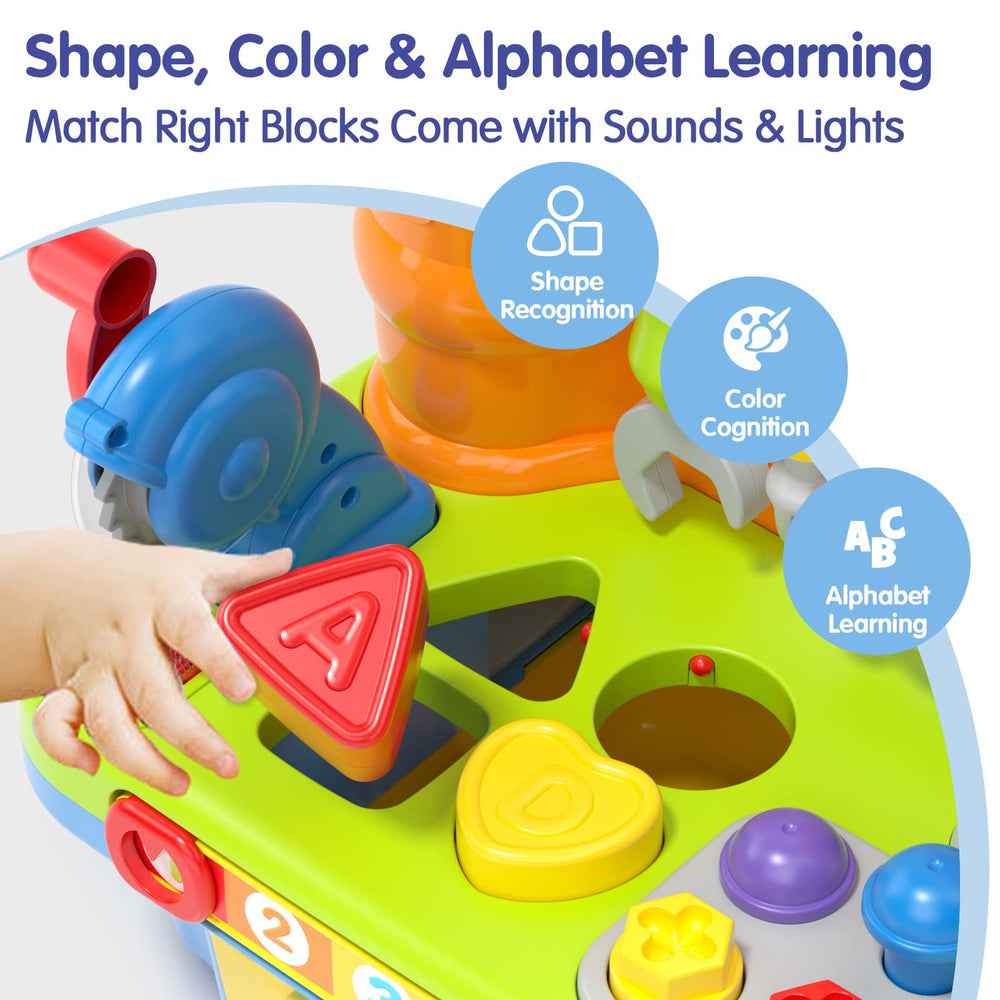 SunnyPal music and lights function enhances early auditory cues during play.