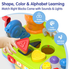 SunnyPal music and lights function enhances early auditory cues during play.