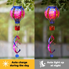 SUNNYPARK solar wind spinner hummingbird spins above in sunlit yard