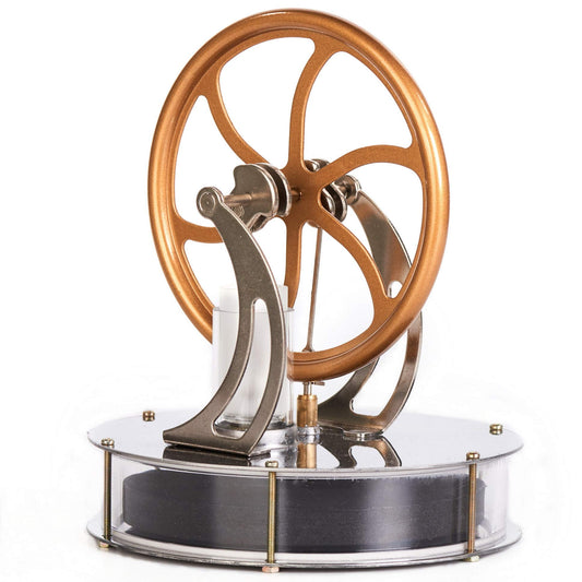 Sunnytech LT001 base with Stirling engine showing smooth operation and elegance