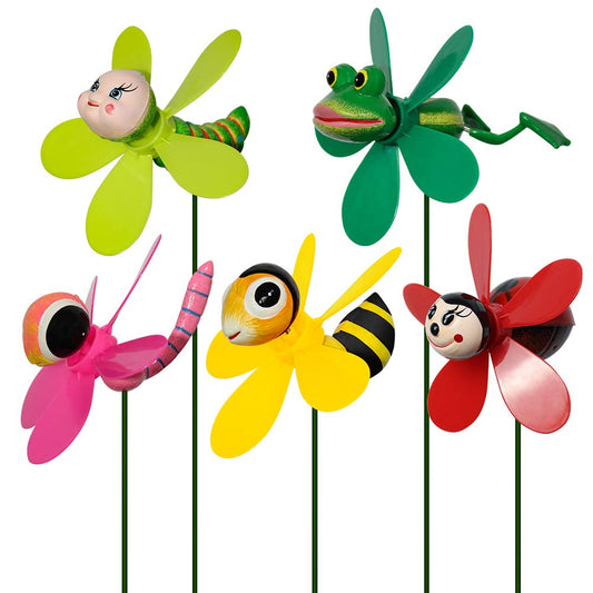 SUNPRO bee garden pinwheel spins in breeze for vibrant yard decor