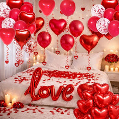 SUNPROUND 12in red latex heart balloons emphasize romantic themes for proposals