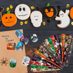SUNPROUND Halloween slap bracelets bulk pack for events.