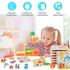 SUNPROUND farm peg puzzle teaches object identification and memory
