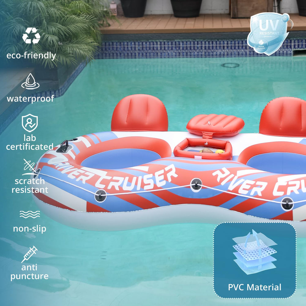 Sunrio river tube cup holder design keeps drinks within easy reach on the water.