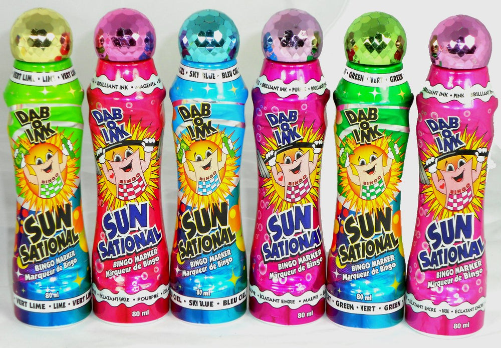 Sunsational Bingo Dauber Set in six bright colors for high-visibility marks on games and crafts.