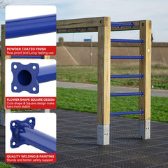 SUNSHINE FARMRE dark blue powder coating provides rust-proof indoor-outdoor use