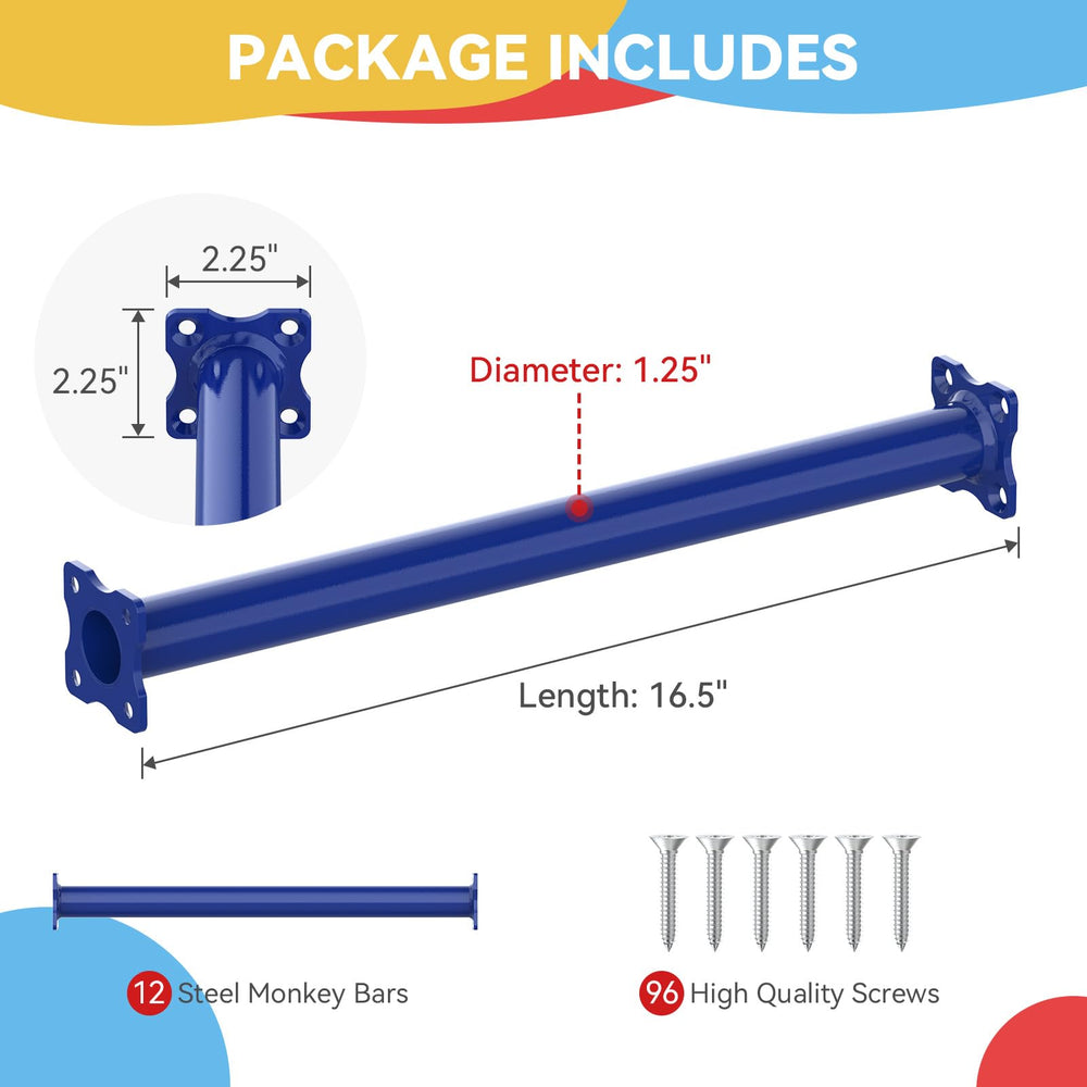 SUNSHINE FARMRE monkey bars rungs with 12-piece steel screws for DIY setup