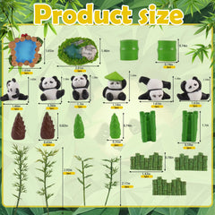 Sunshuang panda figures 6pcs showcase cute characters for party dessert displays