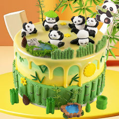 Sunshuang water pools and fences 5pcs create playful panda habitats on cakes