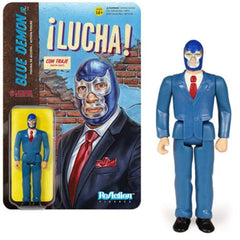 Super 7 Blue Demon Jr suit ReAction figure, ideal for display and storytelling.