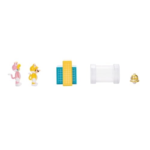 Super Mario diorama clear tube guiding action path for Cat Mario
