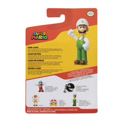 Super Mario Luigi fire figure with other figures, ideal for a mini collection display.