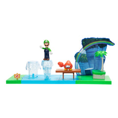 Super Mario Sparkling Waters Playset with Luigi figure for imaginative adventures