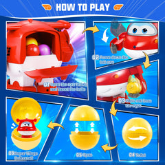 Super Wings ball dispense close-up showing colorful balls for engagement