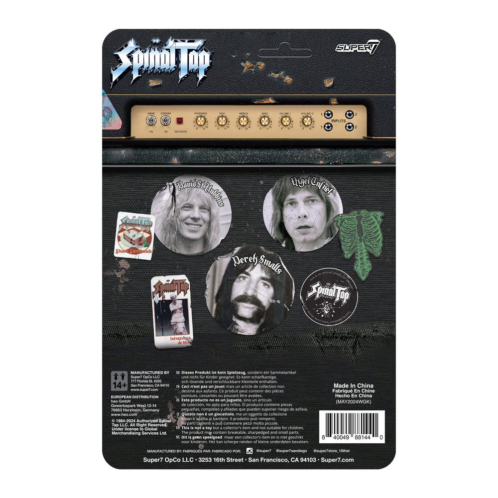 Blue bass guitar accessory for Derek Smalls to recreate iconic stage moments.