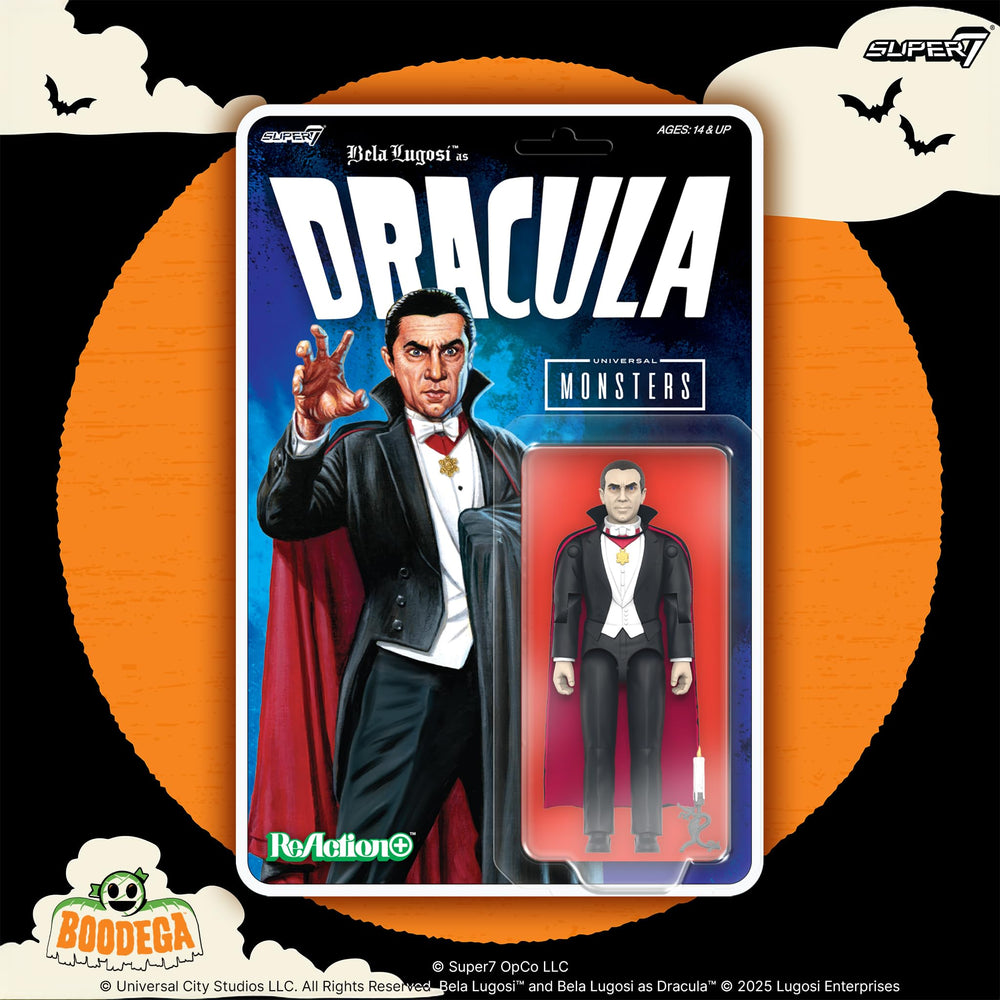 Super7 Dracula collectible figure complements Universal Monsters display.