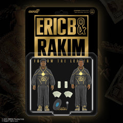 Packaging and display of Super7 Eric B Rakim Follow The Leader 2-Pack on collector shelf.