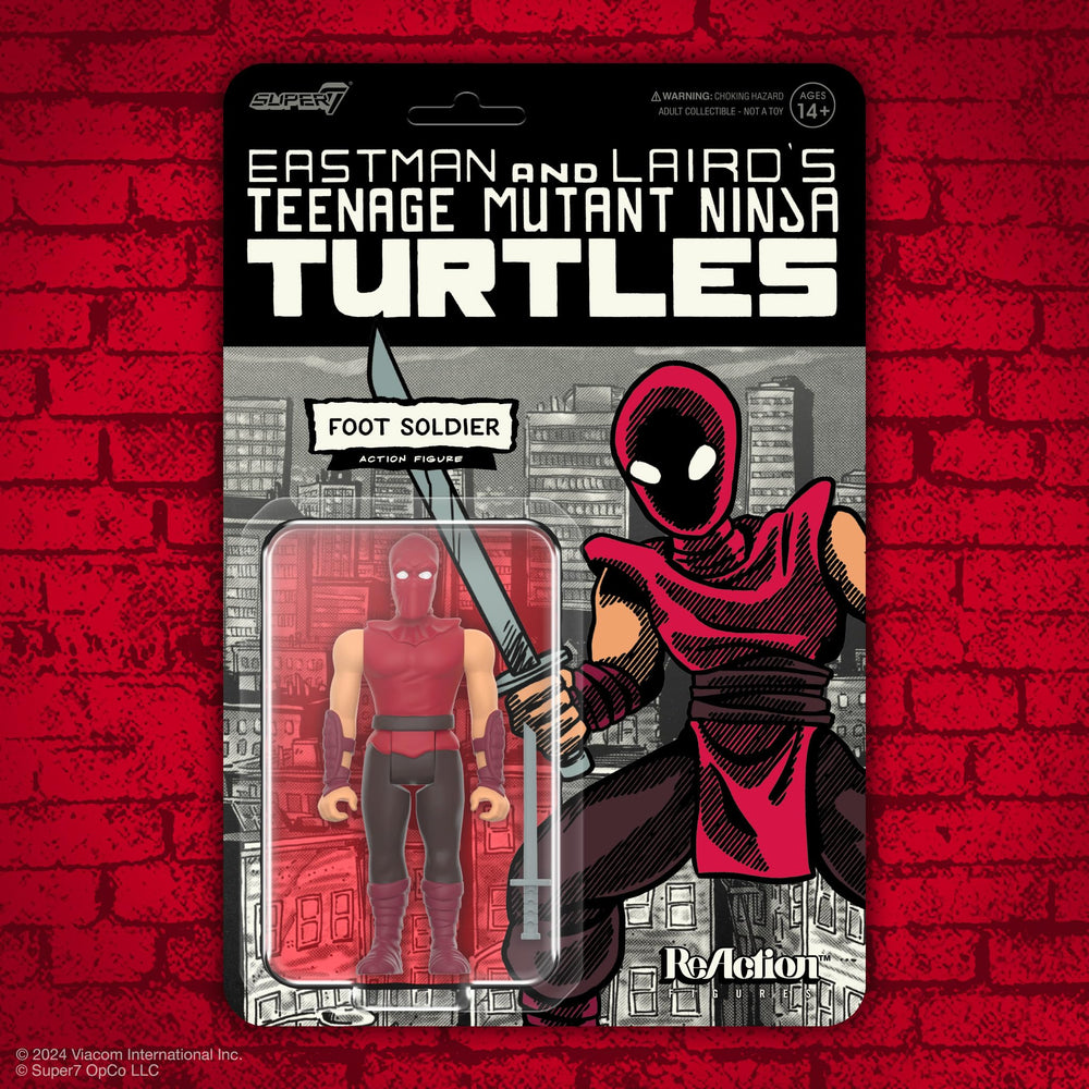 Super7 Foot Soldier color palette emphasizes retro TMNT aesthetics