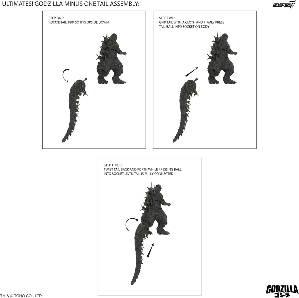Back view of Super7 Godzilla Minus One showing sculpted tail and form.