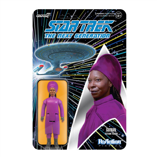 Super7 Guinan figure front view for display and collection.