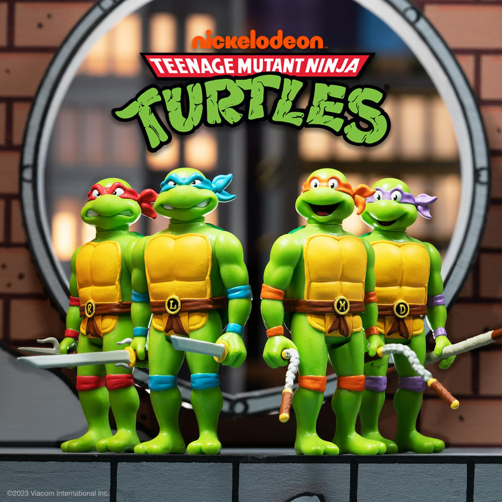 Super7 TMNT collectibles on a shelf ready for gifting