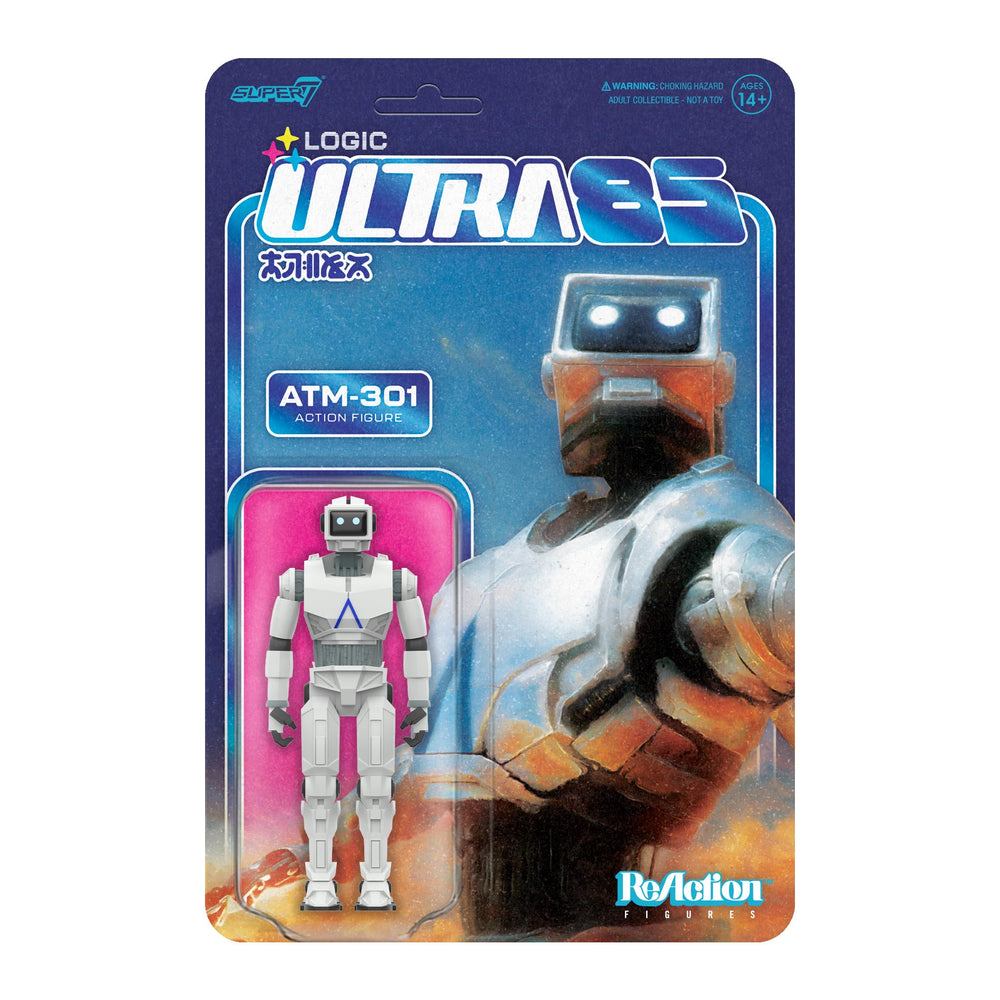 Super7 Logic ATM-301 art cardback highlights collectible presentation for display shelves.