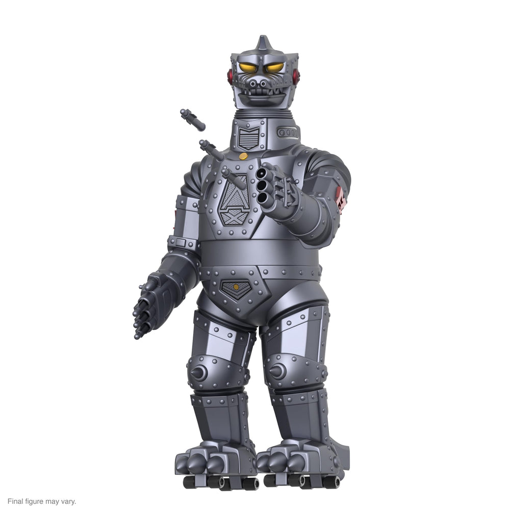 Super7 Mechagodzilla articulated arms, legs, and head enable flexible poses.