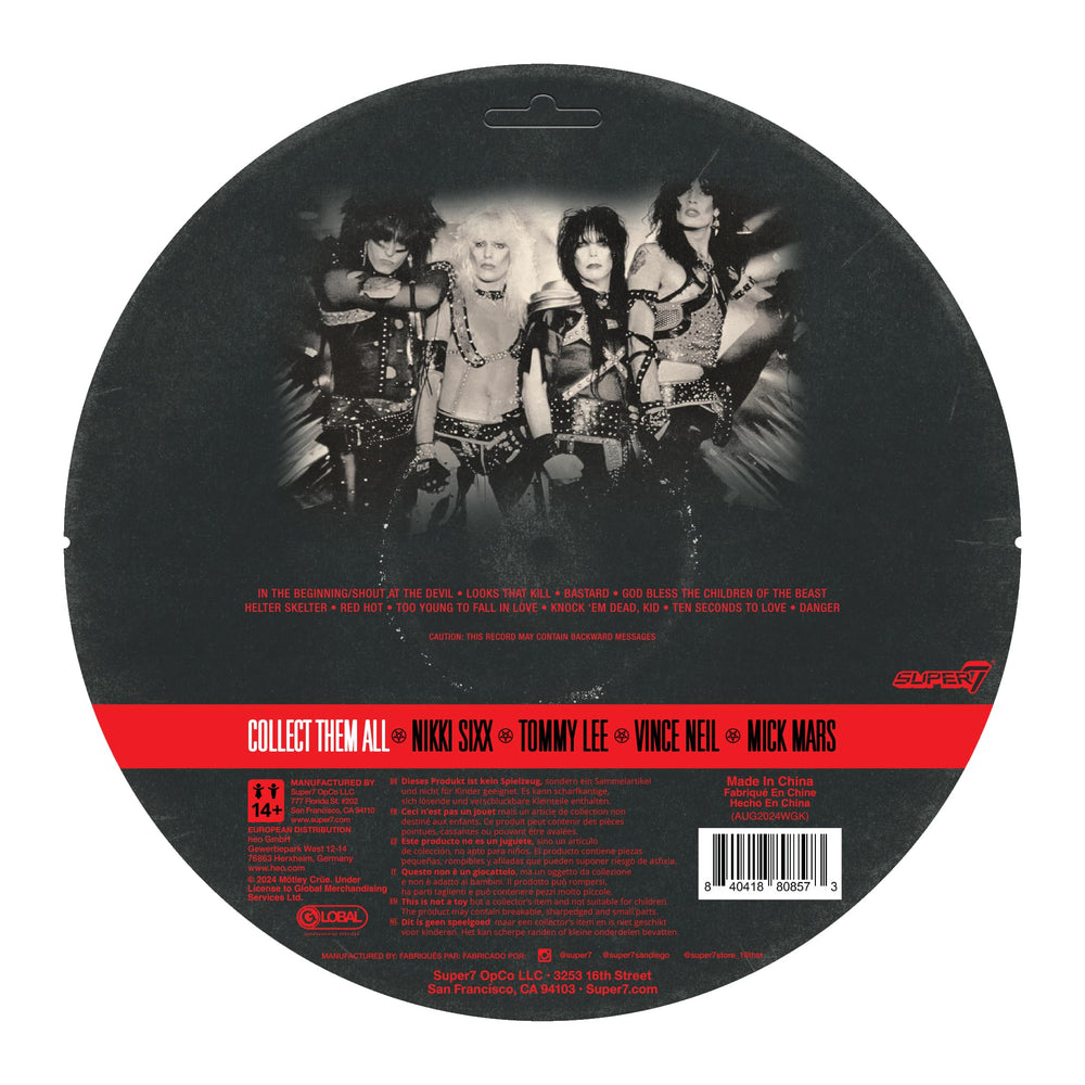 Super7 Mick Mars gray-scale paint detail captures retro heavy metal vibe.