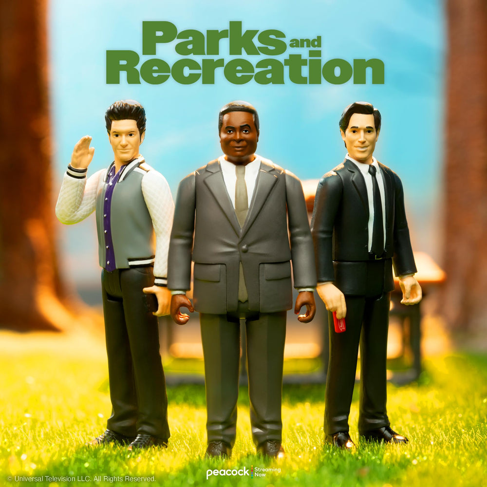 Super7 Parks and Recreation ReAction figure collection for retro display and gifting