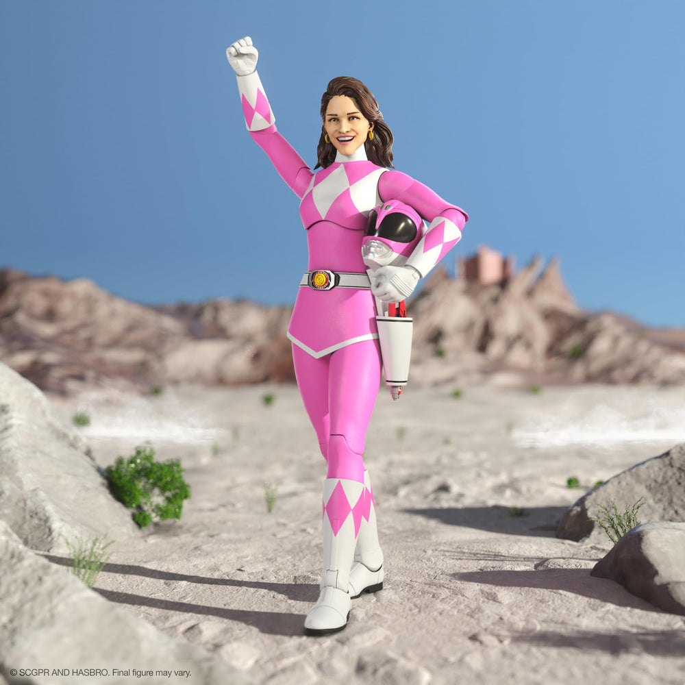 Display-ready Pink Ranger for shelves and cases