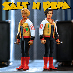 Packaging display of Salt-N-Pepa figures for shelf appeal