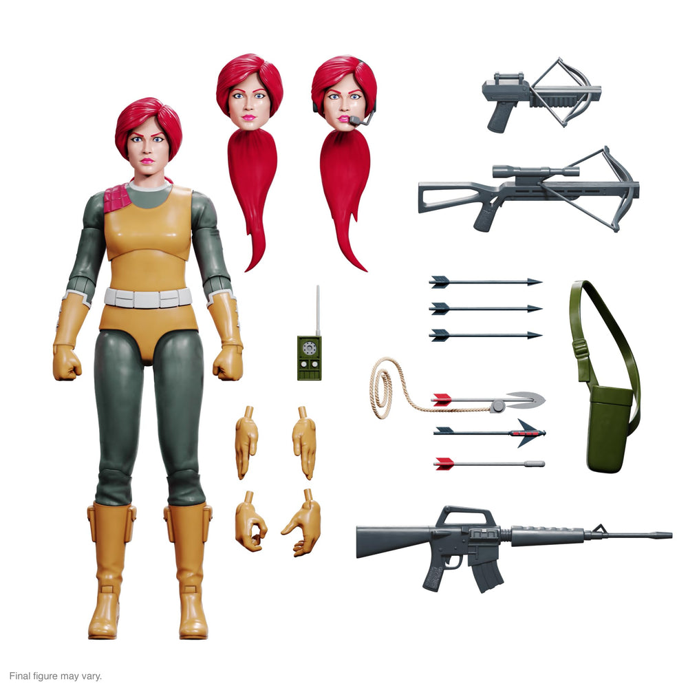 Super7 Scarlett Ultimate crossbow close-up for authentic display poses.