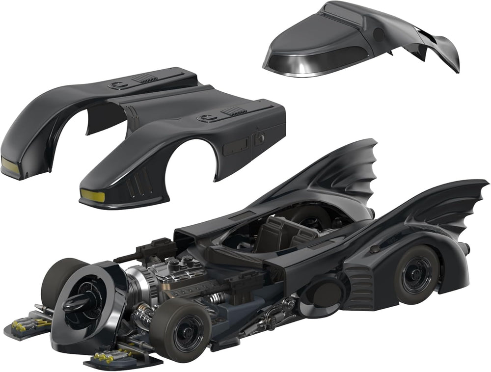 Super7 Batman Batmobile 1989 turbine detail, highlights dynamic authenticity on your shelf.