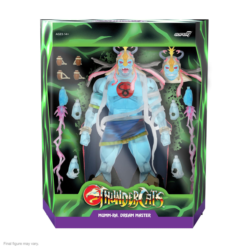 Super7 Mumm-Ra the Dream Master in a dynamic display pose for dramatic shelf presentation.
