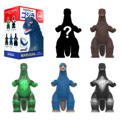 Super7 Toho Marusan Godzilla blind box 12-pack side view, great for shelf arrangements.