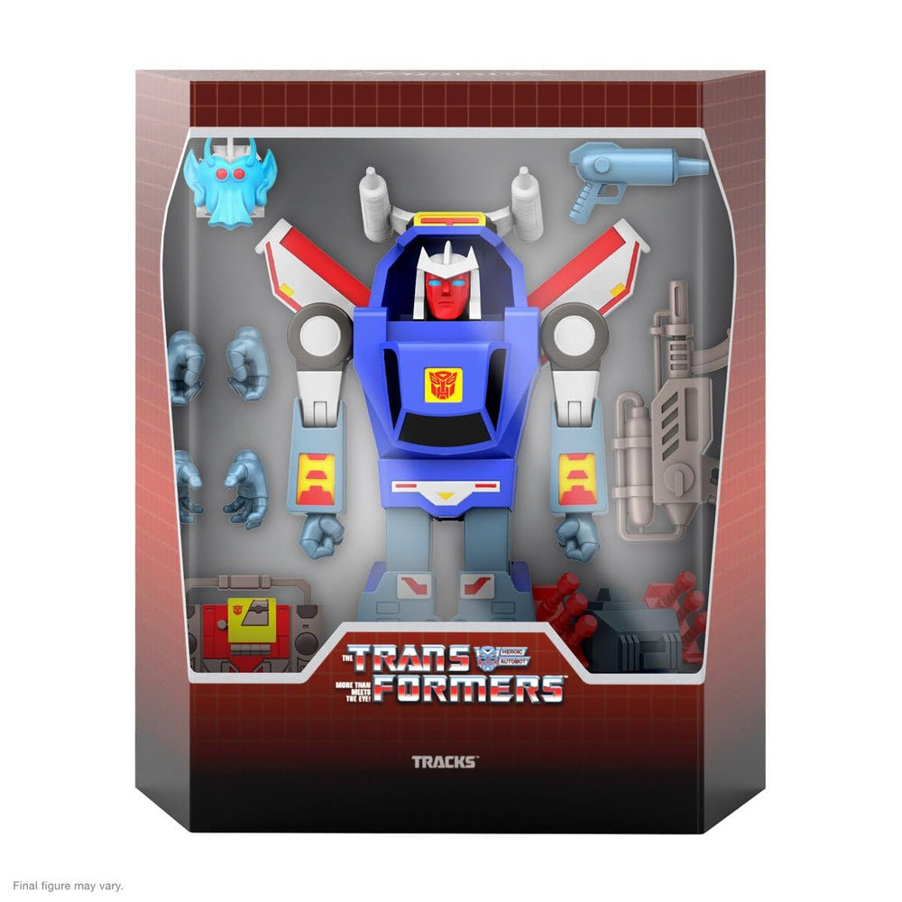 Super7 Tracks features ion blasters and a blaster boombox for action-packed display.