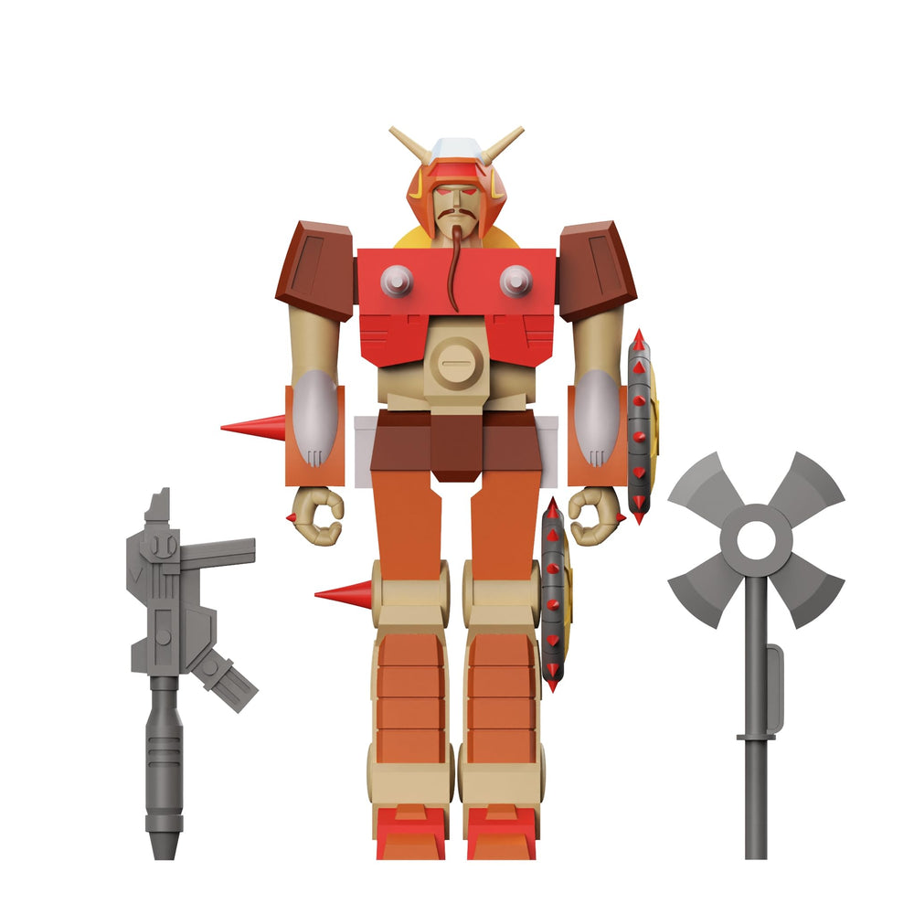 Super7 Wreck-Gar two shields accessory supports dynamic poses and scene reenactment.