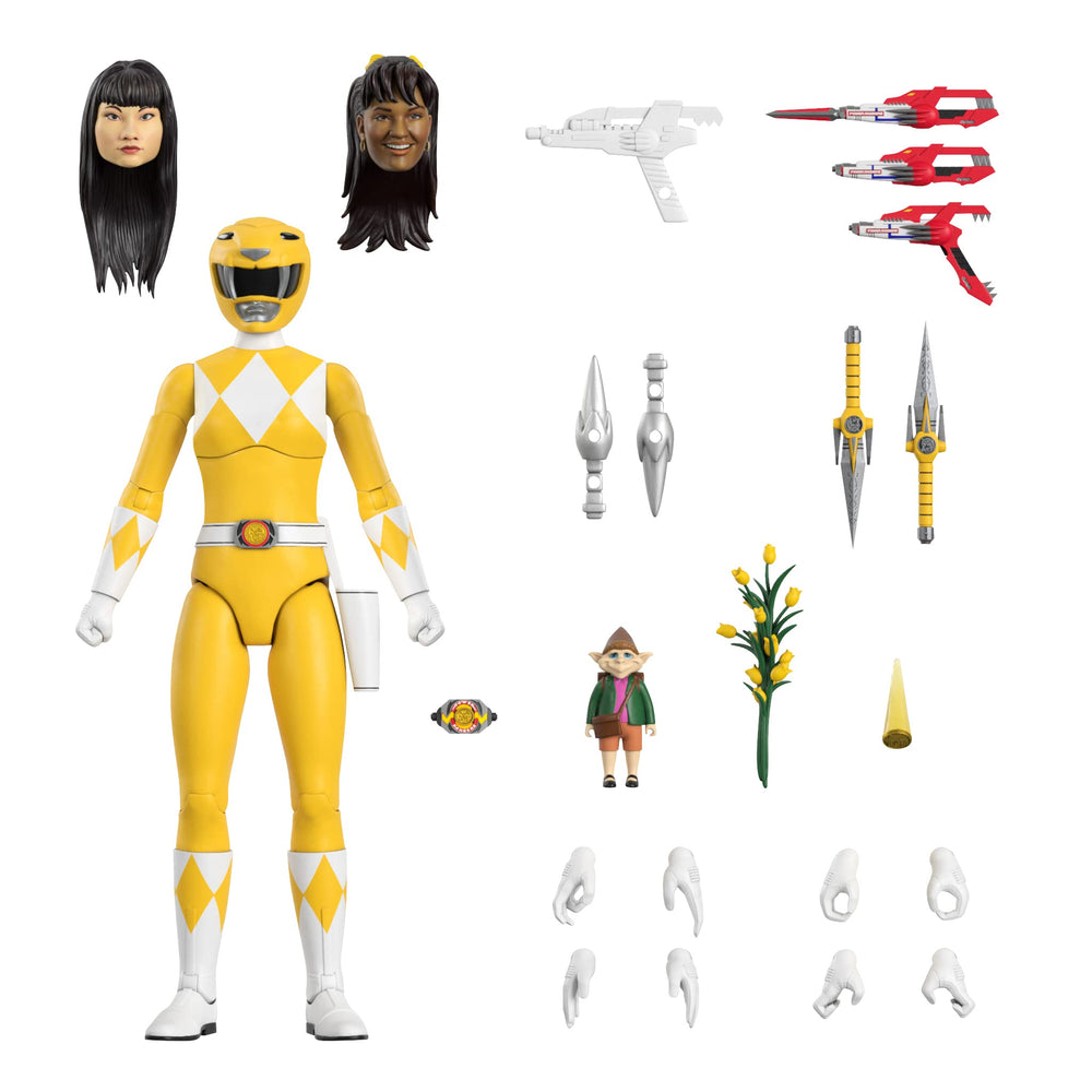 Super7 Yellow Ranger ULTIMATES! figure on display-ready scale with bold retro appeal.