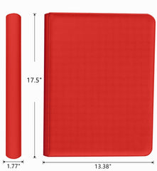 Superaimi red binder laid flat for show display.