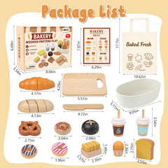 SUPERGFS wooden bakery set butter and knife for safe pretend cooking
