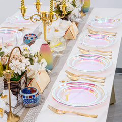 Supernal versatile plates for up to 60 guests with easy setup.