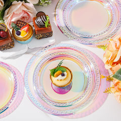 Supernal sturdy plastic plate with smooth edge for comfortable serving.